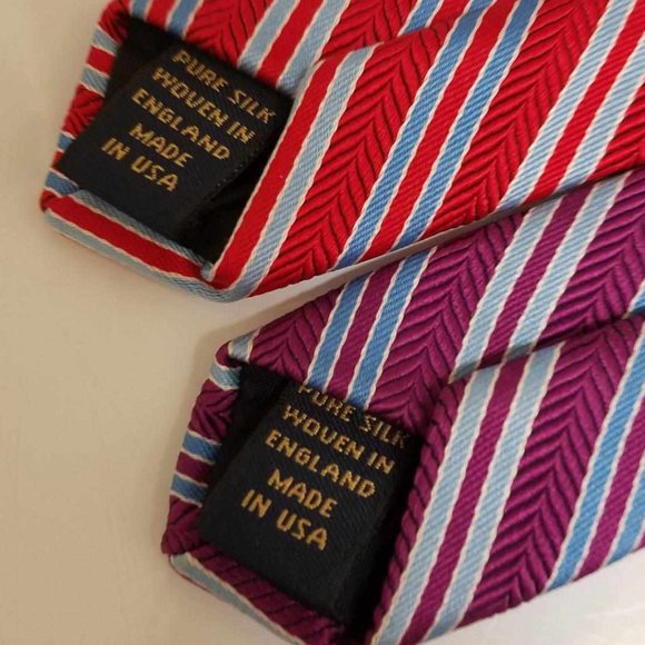 TWO Brooks Brothers Stain Resistant 100% Silk Striped Ties EUC - Picture 3 of 3